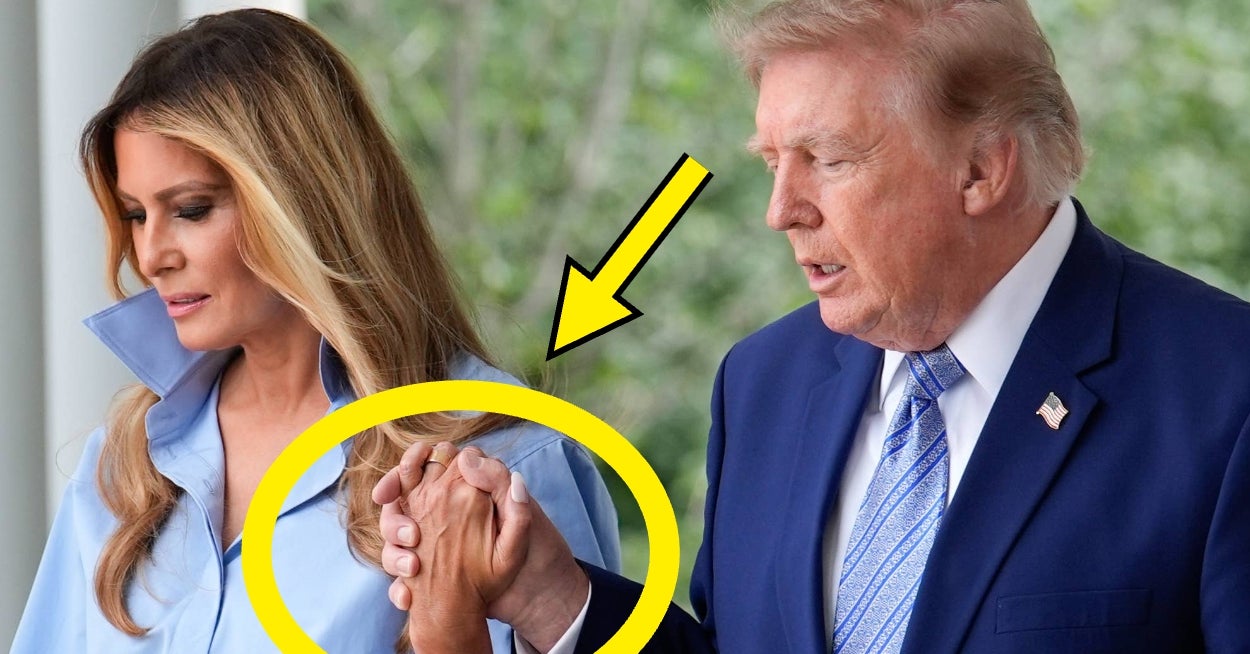 Kroppsspråkeksperter oppdaget noe interessant i dette klippet av Donald og Melania Trump som holder hendene