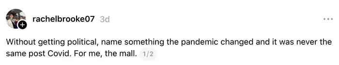 Kommentar som spør hva pandemien endret permanent. Brukeren svarer med