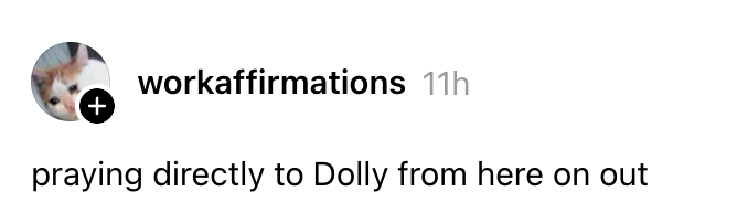 Instagram-innlegg av workaffirmations: "be direkte til Dolly herfra og ut."