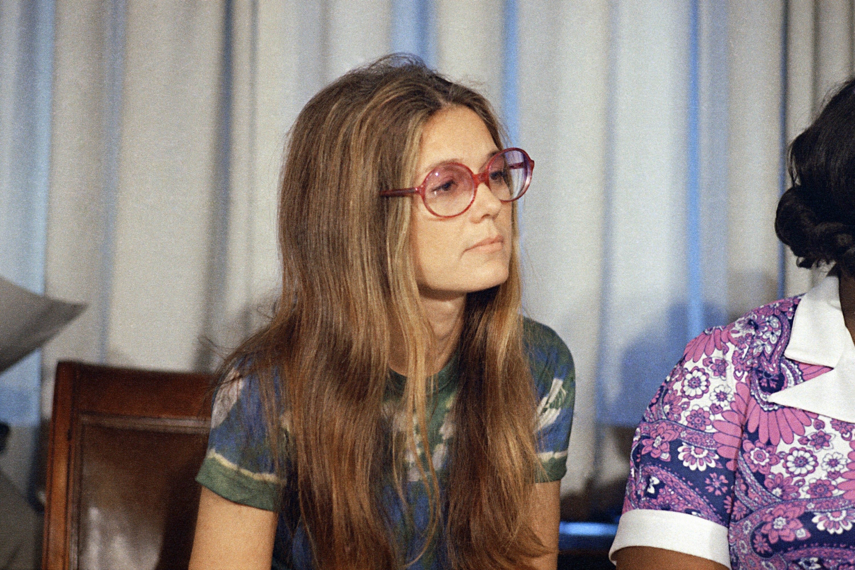 Steinem deltar på en pressekonferanse på American Civil Liberties Unions kontor i New York, 12. juli 1973.