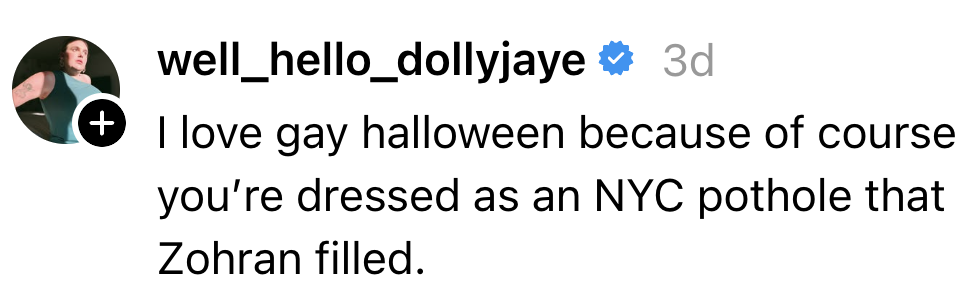 Instagram-kommentar som sier: